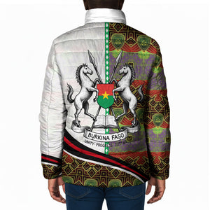 Burkina Faso Independence Day Coat Of Arms Padded Jacket National Stallion Shield