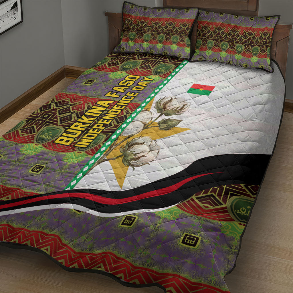 Burkina Faso Independence Day Coat Of Arms Quilt Bed Set National Stallion Shield