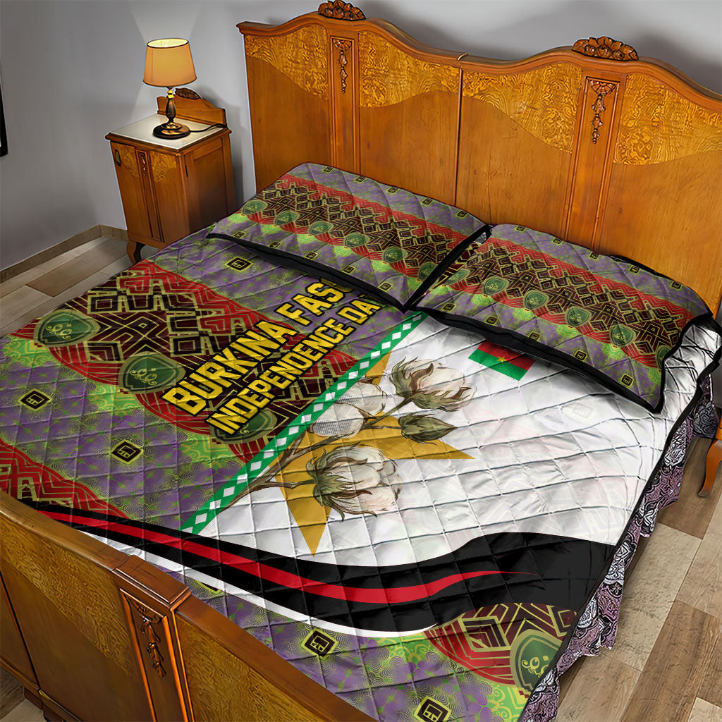 Burkina Faso Independence Day Coat Of Arms Quilt Bed Set National Stallion Shield