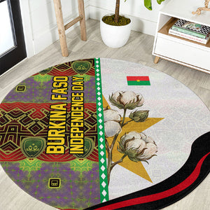 Burkina Faso Independence Day Coat Of Arms Round Carpet National Stallion Shield