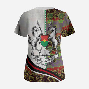 Burkina Faso Independence Day Coat Of Arms Scrub Top National Stallion Shield