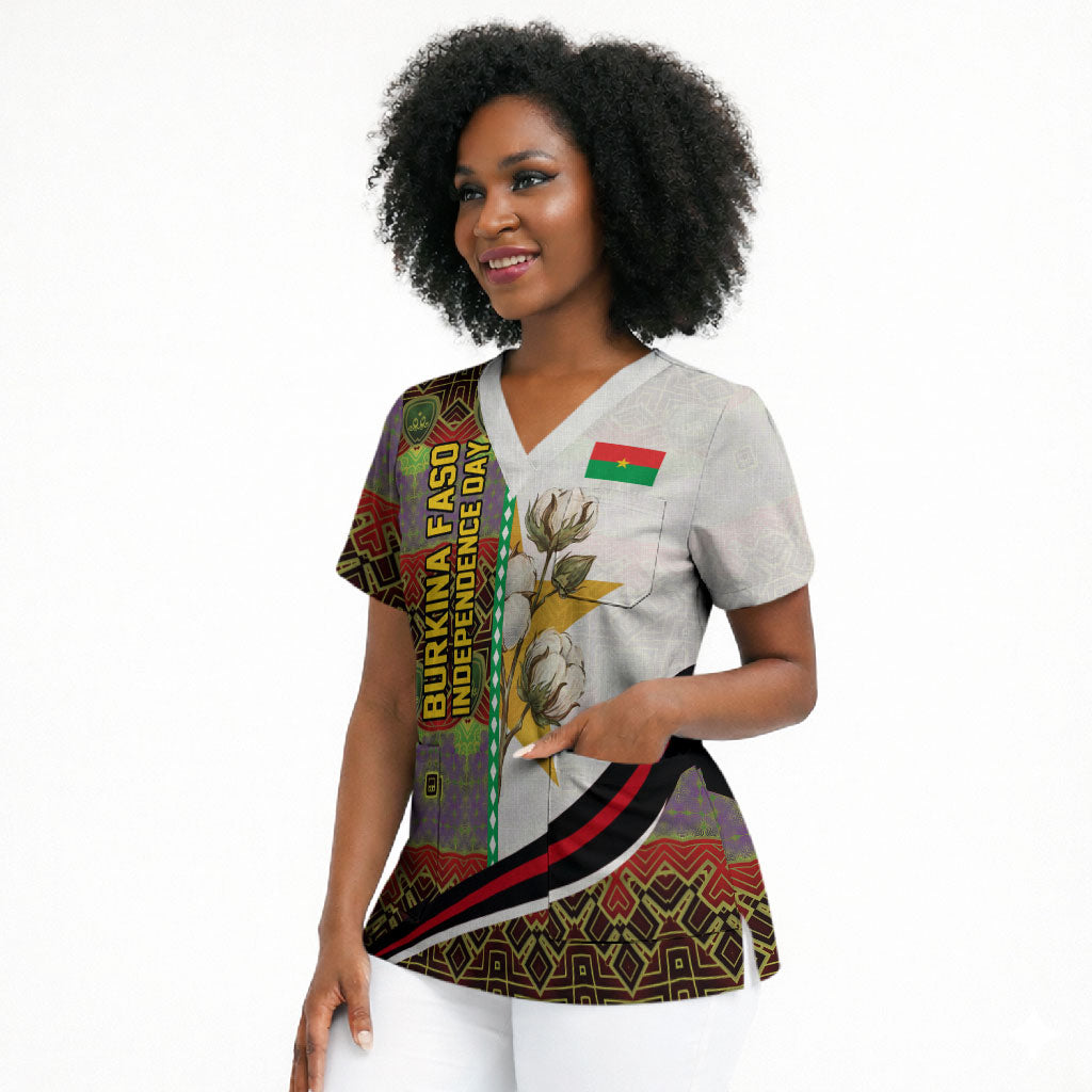Burkina Faso Independence Day Coat Of Arms Scrub Top National Stallion Shield
