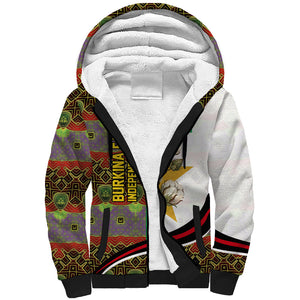 Burkina Faso Independence Day Coat Of Arms Sherpa Hoodie National Stallion Shield