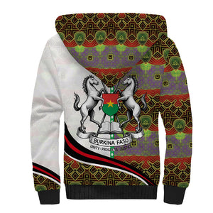 Burkina Faso Independence Day Coat Of Arms Sherpa Hoodie National Stallion Shield