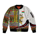 Burkina Faso Independence Day Coat Of Arms Sleeve Zip Bomber Jacket National Stallion Shield
