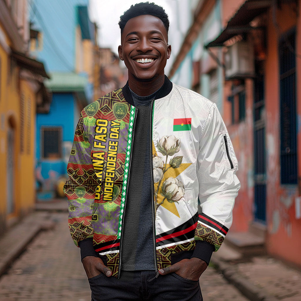 Burkina Faso Independence Day Coat Of Arms Sleeve Zip Bomber Jacket National Stallion Shield