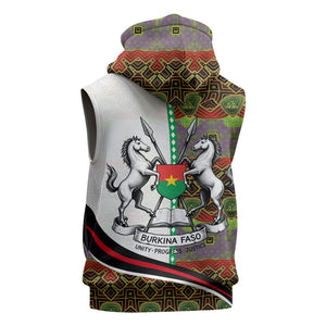 Burkina Faso Independence Day Coat Of Arms Sleeveless Hoodie National Stallion Shield