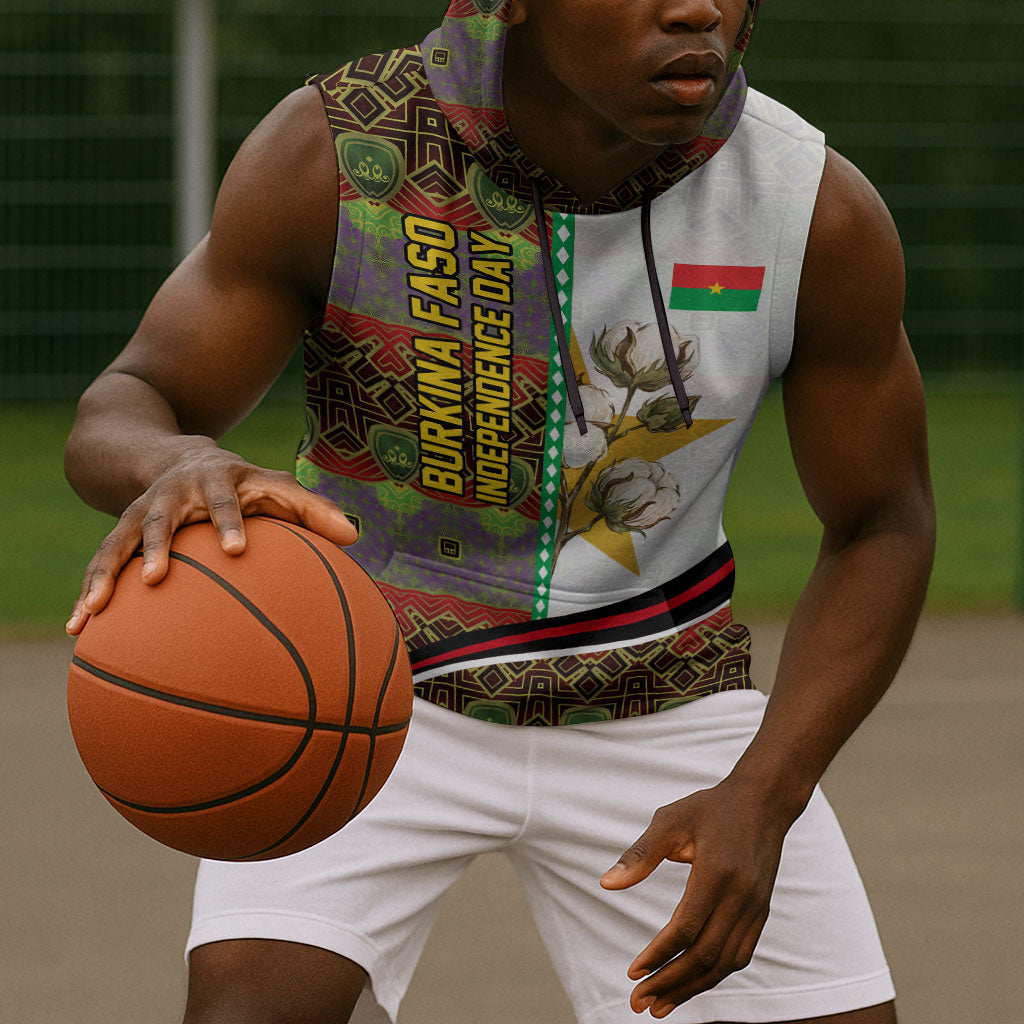 Burkina Faso Independence Day Coat Of Arms Sleeveless Hoodie National Stallion Shield