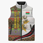 Burkina Faso Independence Day Coat Of Arms Sleeveless Puffer Jacket National Stallion Shield