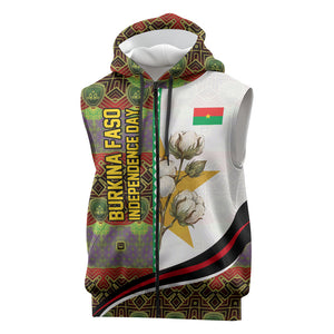 Burkina Faso Independence Day Coat Of Arms Sleeveless Zip Hoodie National Stallion Shield