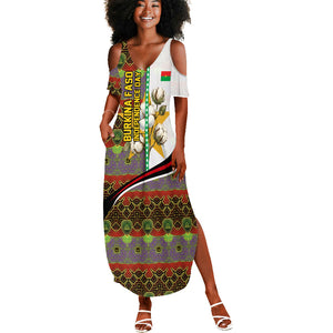 Burkina Faso Independence Day Coat Of Arms Summer Maxi Dress National Stallion Shield