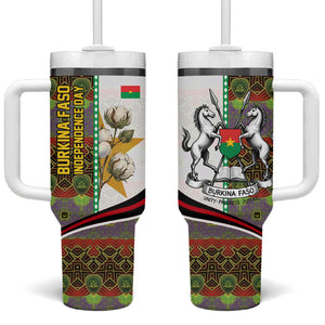 Burkina Faso Independence Day Coat Of Arms Tumbler With Handle National Stallion Shield