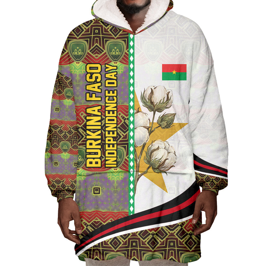 Burkina Faso Independence Day Coat Of Arms Wearable Blanket Hoodie National Stallion Shield