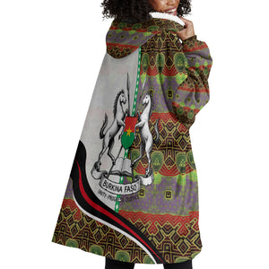Burkina Faso Independence Day Coat Of Arms Wearable Blanket Hoodie National Stallion Shield