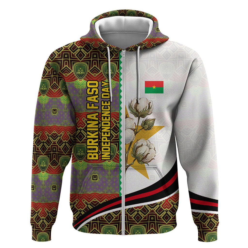 Burkina Faso Independence Day Coat Of Arms Zip Hoodie National Stallion Shield