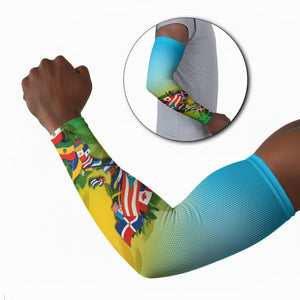 Caribbean-American Heritage Month Arm Sleeves Colorful Caribbean & Latin American Flag Map
