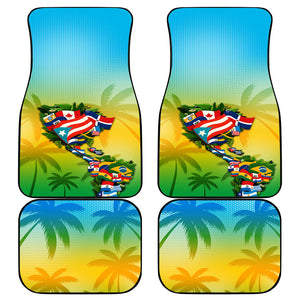 Caribbean-American Heritage Month Car Mats Colorful Caribbean & Latin American Flag Map