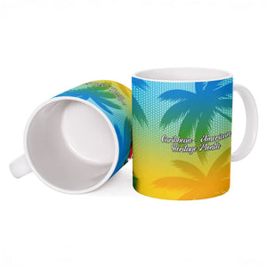 Caribbean-American Heritage Month Ceramic Mug Colorful Caribbean & Latin American Flag Map