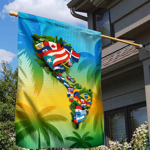 Caribbean-American Heritage Month Garden Flag Colorful Caribbean & Latin American Flag Map
