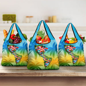 Caribbean-American Heritage Month Grocery Bag Colorful Caribbean & Latin American Flag Map