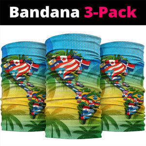 Caribbean-American Heritage Month Neck Gaiter Colorful Caribbean & Latin American Flag Map