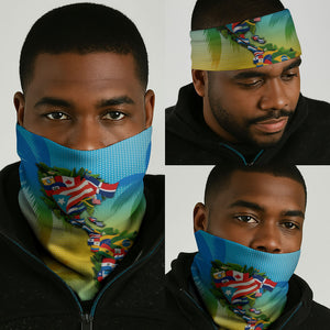 Caribbean-American Heritage Month Neck Gaiter Colorful Caribbean & Latin American Flag Map