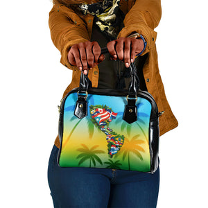 Caribbean-American Heritage Month Shoulder Handbag Colorful Caribbean & Latin American Flag Map