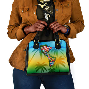 Caribbean-American Heritage Month Shoulder Handbag Colorful Caribbean & Latin American Flag Map