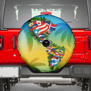 Caribbean-American Heritage Month Spare Tire Cover Colorful Caribbean & Latin American Flag Map