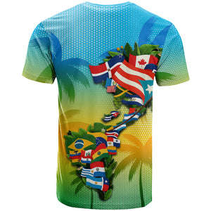 Caribbean-American Heritage Month T shirt Colorful Caribbean & Latin American Flag Map
