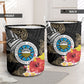 Caribbean American Heritage Month Laundry Basket Tribal Pattern Tropical Hibiscus Flower