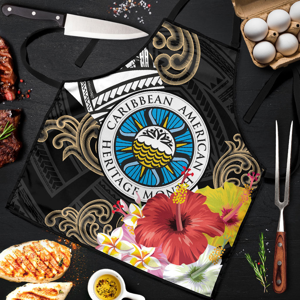 Caribbean American Heritage Month Apron Tribal Pattern Tropical Hibiscus Flower