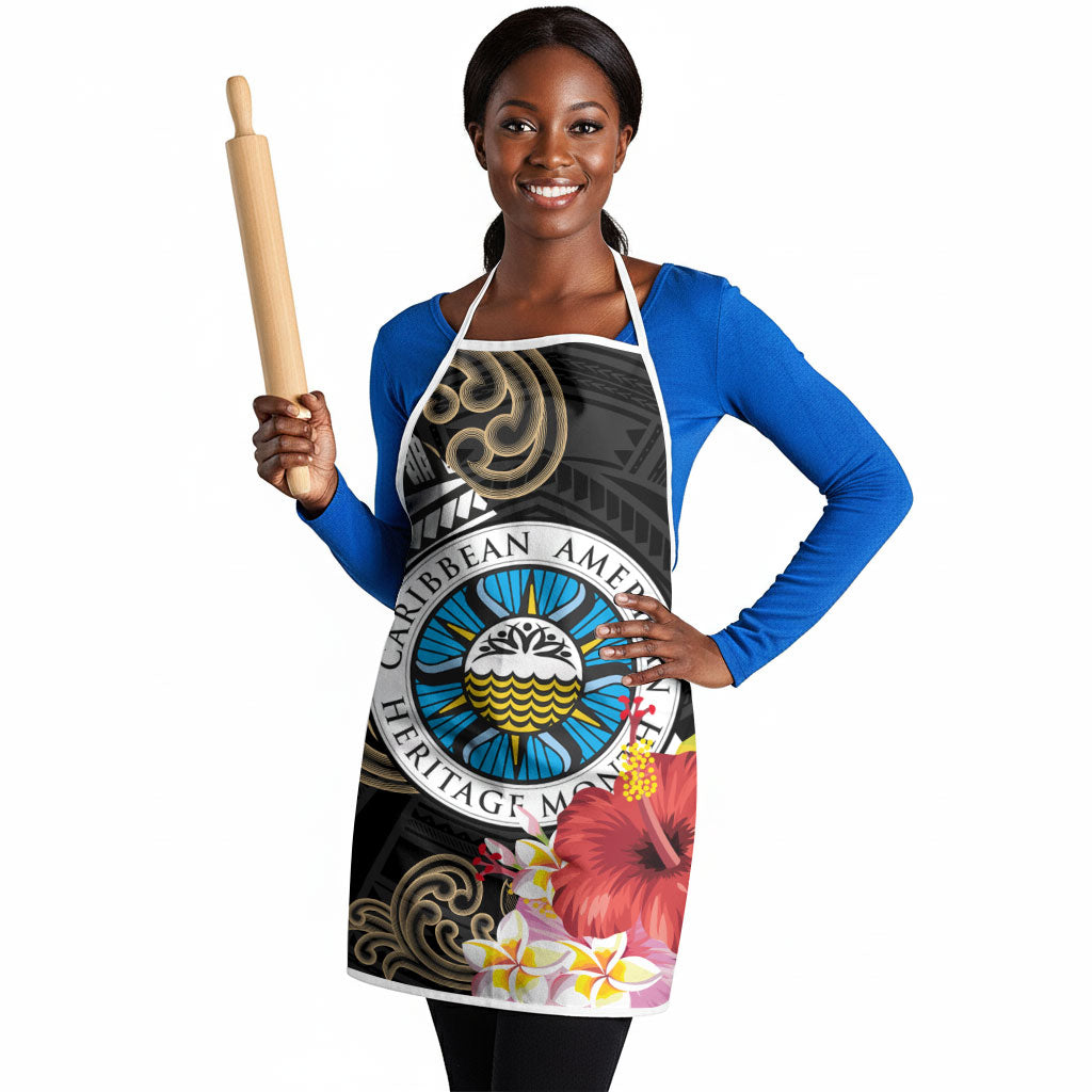 Caribbean American Heritage Month Apron Tribal Pattern Tropical Hibiscus Flower