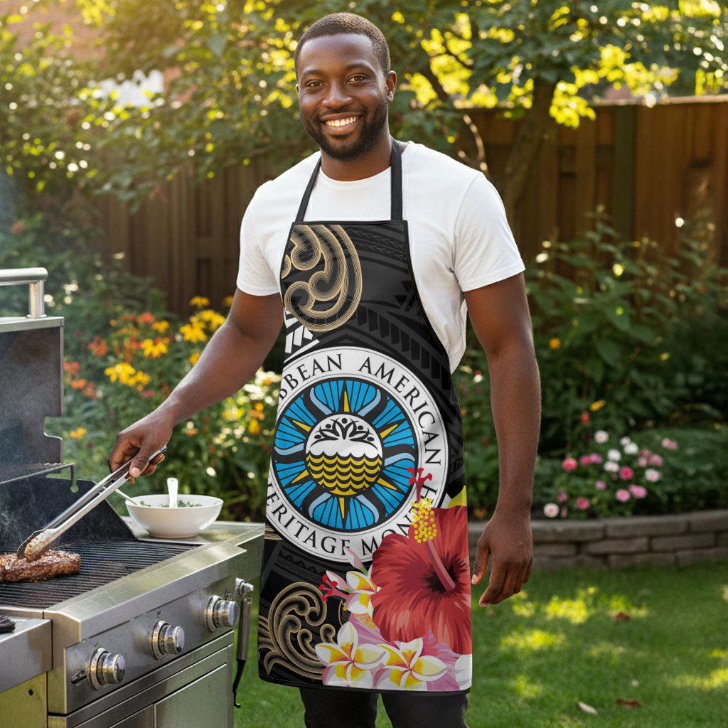 Caribbean American Heritage Month Apron Tribal Pattern Tropical Hibiscus Flower