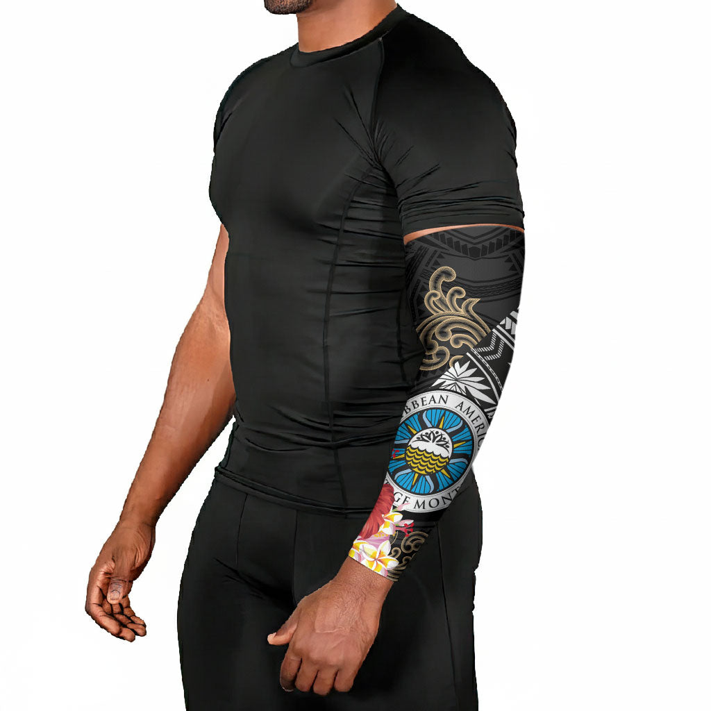 Caribbean American Heritage Month Arm Sleeves Tribal Pattern Tropical Hibiscus Flower