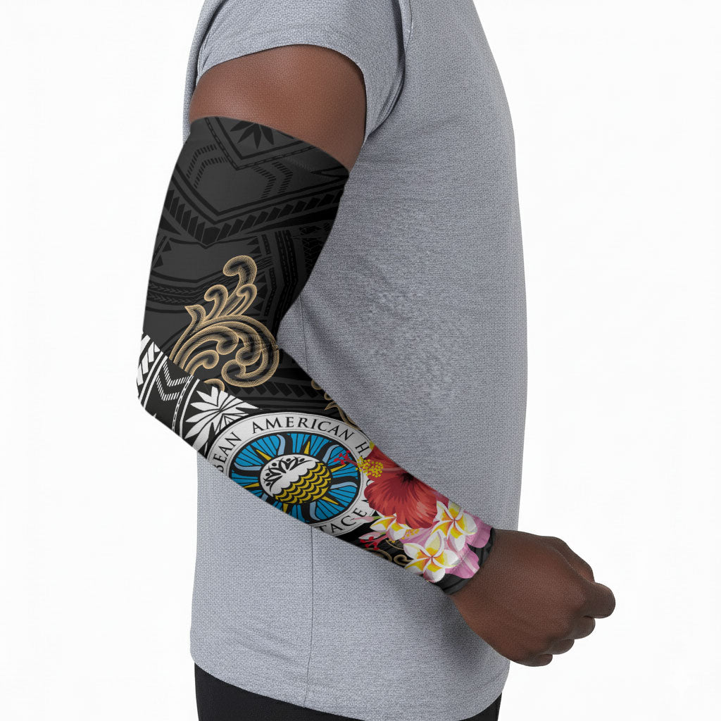 Caribbean American Heritage Month Arm Sleeves Tribal Pattern Tropical Hibiscus Flower