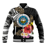 Caribbean American Heritage Month Baseball Jacket Tribal Pattern Tropical Hibiscus Flower