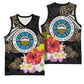 Caribbean American Heritage Month Basketball Jersey Tribal Pattern Tropical Hibiscus Flower
