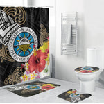 Caribbean American Heritage Month Bathroom Set Tribal Pattern Tropical Hibiscus Flower