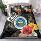 Caribbean American Heritage Month Bedding Set Tribal Pattern Tropical Hibiscus Flower