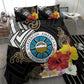 Caribbean American Heritage Month Bedding Set Tribal Pattern Tropical Hibiscus Flower