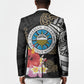 Caribbean American Heritage Month Blazer Tribal Pattern Tropical Hibiscus Flower