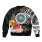 Caribbean American Heritage Month Bomber Jacket Tribal Pattern Tropical Hibiscus Flower