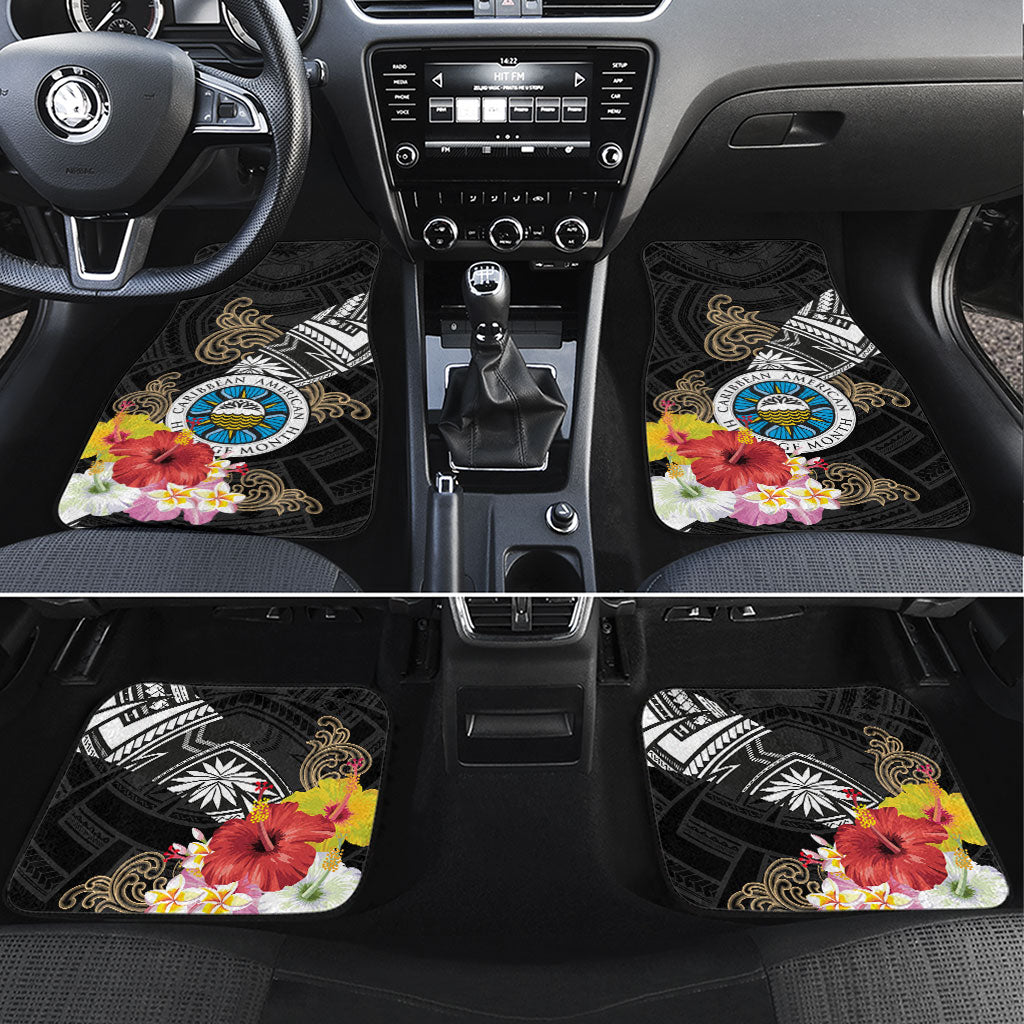 Caribbean American Heritage Month Car Mats Tribal Pattern Tropical Hibiscus Flower