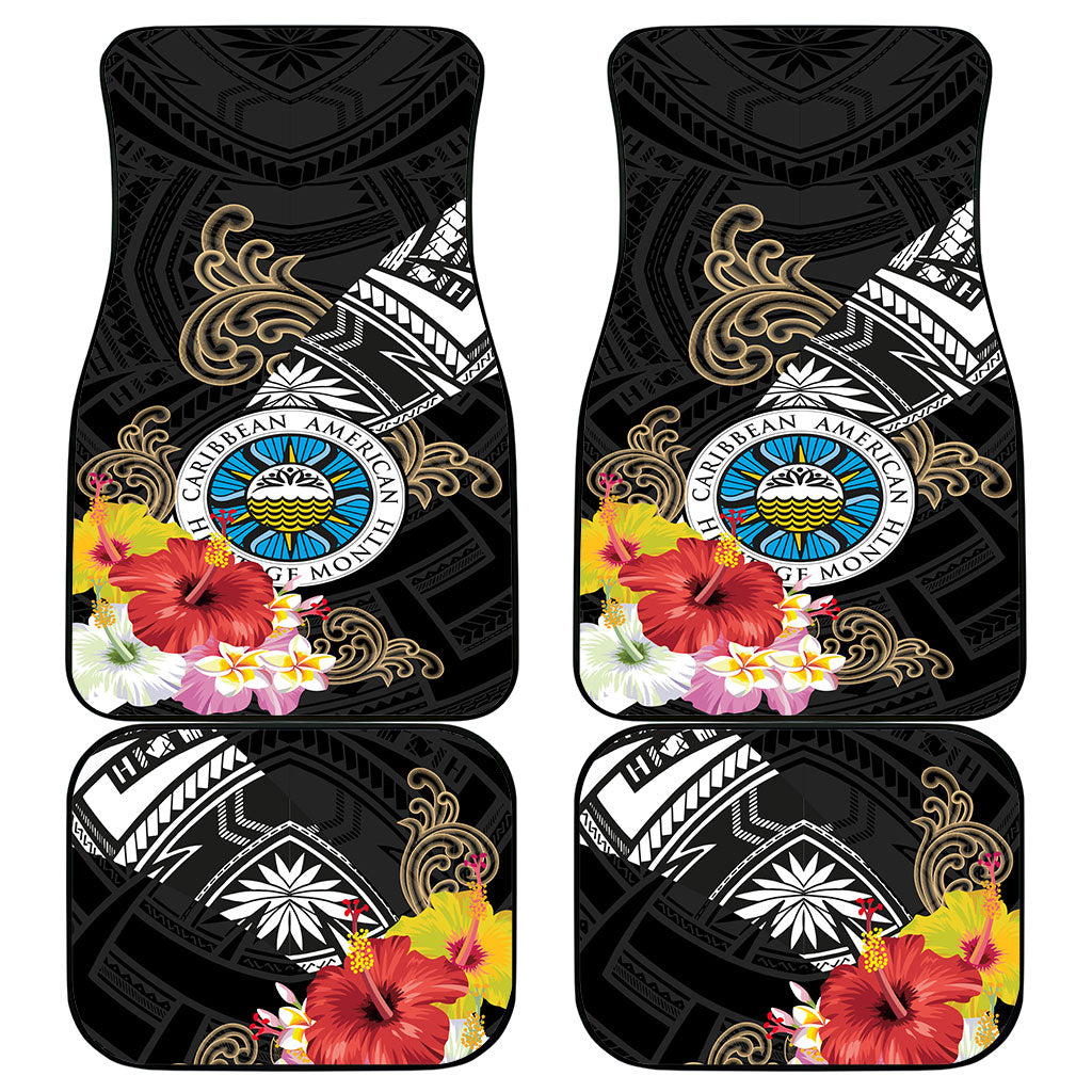 Caribbean American Heritage Month Car Mats Tribal Pattern Tropical Hibiscus Flower