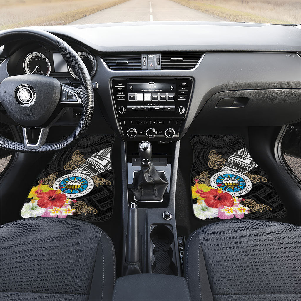 Caribbean American Heritage Month Car Mats Tribal Pattern Tropical Hibiscus Flower