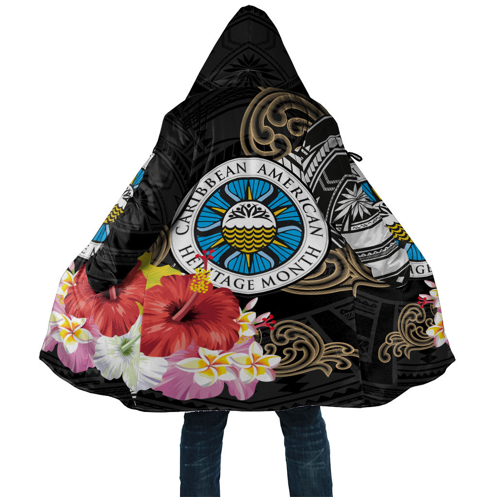 Caribbean American Heritage Month Cloak Tribal Pattern Tropical Hibiscus Flower