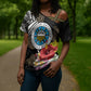 Caribbean American Heritage Month Cross Shoulder Shirt Tribal Pattern Tropical Hibiscus Flower