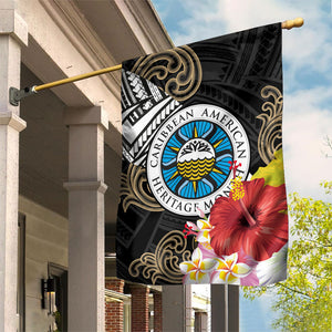 Caribbean American Heritage Month Garden Flag Tribal Pattern Tropical Hibiscus Flower