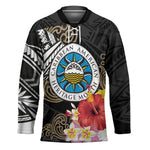 Caribbean American Heritage Month Hockey Jersey Tribal Pattern Tropical Hibiscus Flower
